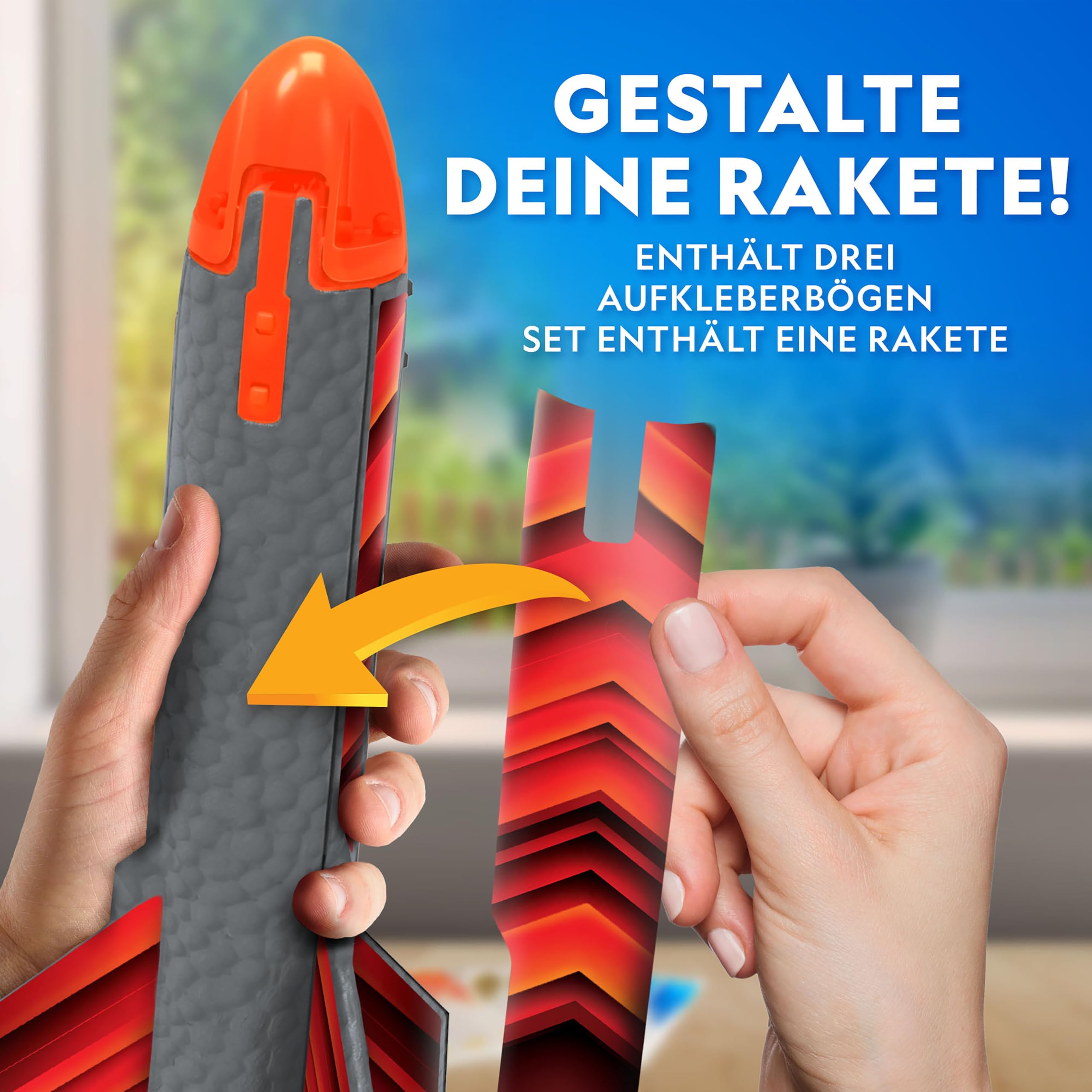 National Geographic Power-Rakete für Kinder – motorisierte Rakete mit Startplattform, fliegt bis zu 60 Meter hoch, wiederaufladbar mit sicherer Landung, Outdoor-Spielzeug für Kinder ab 8 Jahren