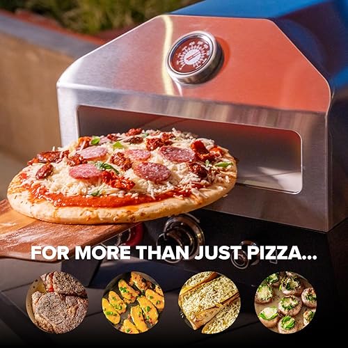 Miniatura 3 de Nexgrill Horno de pizza de gas para exteriores de 30 cm, estufa portátil de propano, parrilla para pizza, sistema de rotación fácil, cocina al aire