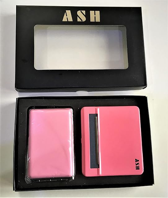 Pink Automatic Cigarette Rolling Machine with Cigarette Case Holder for 70mm Cigarette by Ash