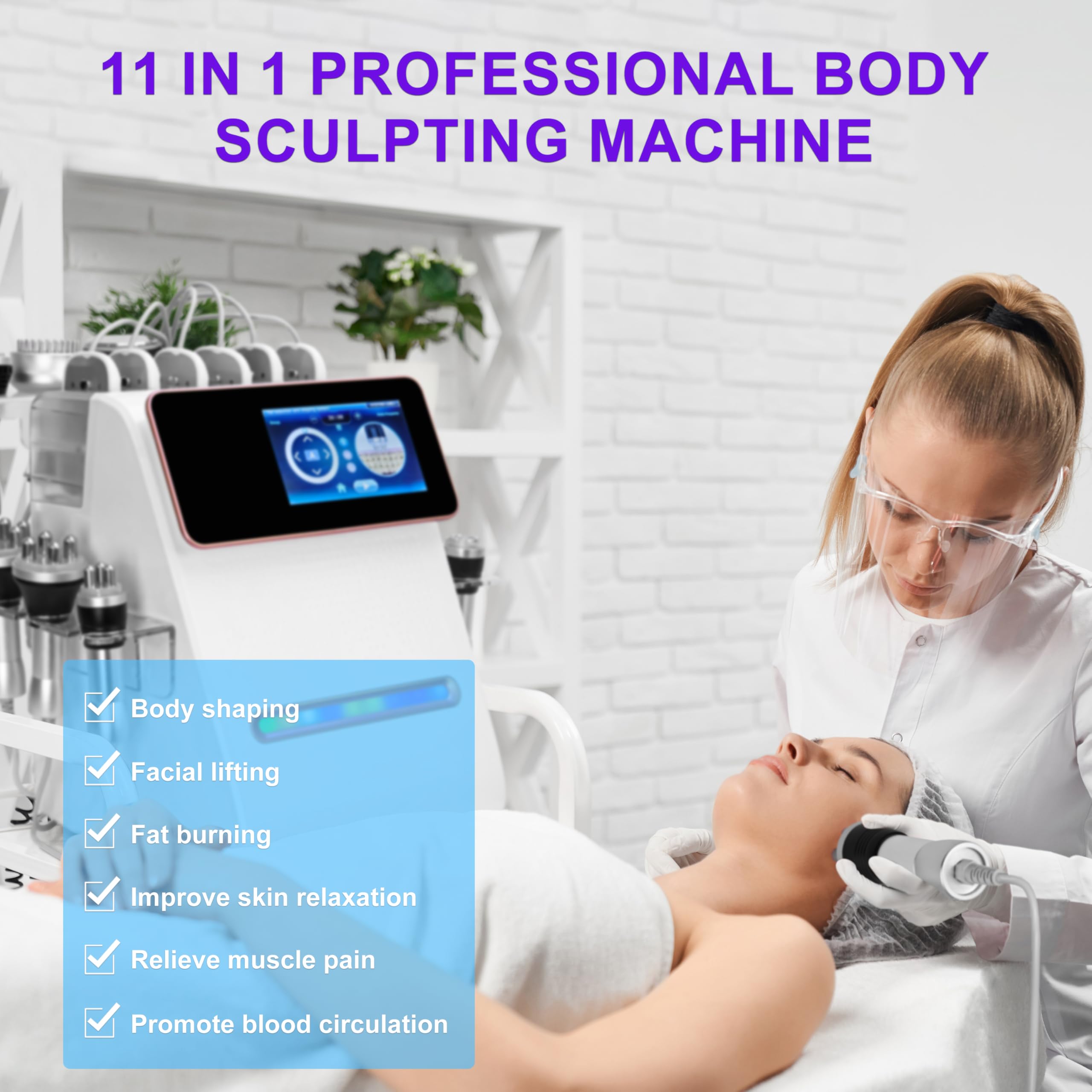 Elitzia ETDSD126 Gesichtskörper-Maschine, 80 K, Kavitation, Fettverbrennung, Ultraschall, Radiofrequenz, Vakuum, LED, Lipo Laser & EMS Kavitation Gerät, Gesichtslifting, Body Shaper, Sculpting