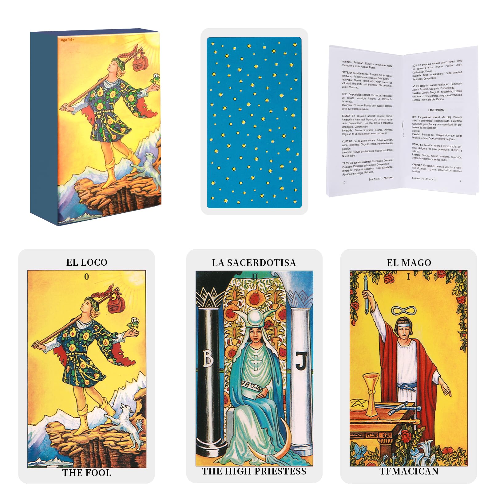Cartas de Tarot en Español: Spanish Tarot Cards, Originales Cartas Tarot con Guia para Principiantes - Cartas de Tarot