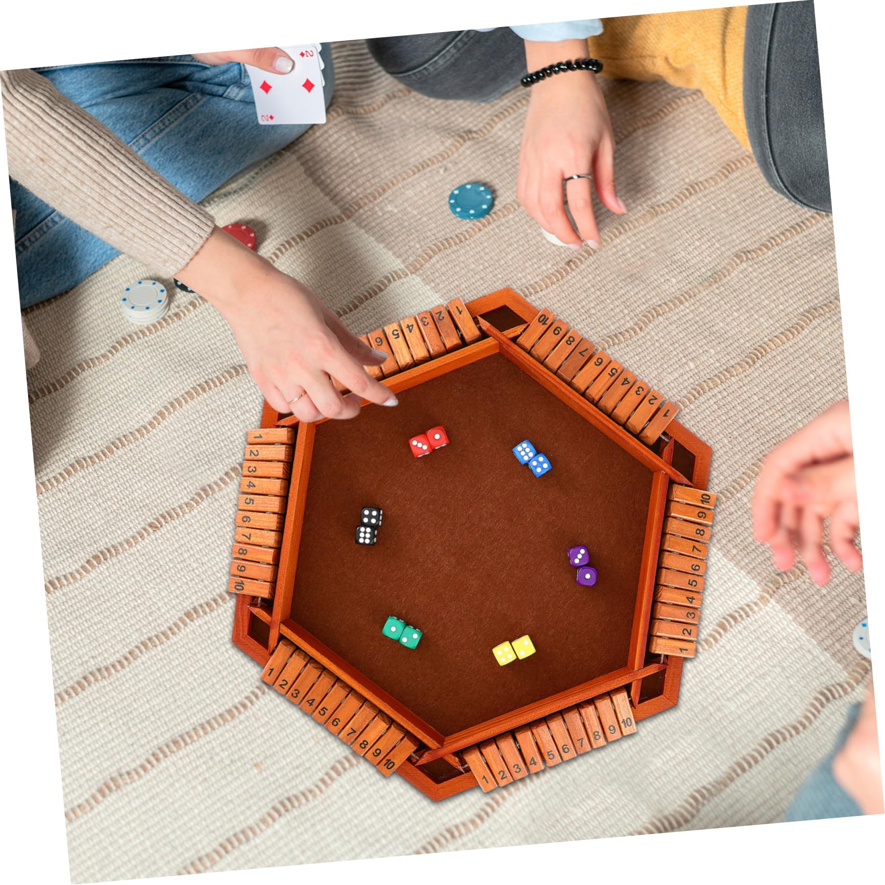 Juego de Mesa de Madera de 6 Caras para Matemáticas