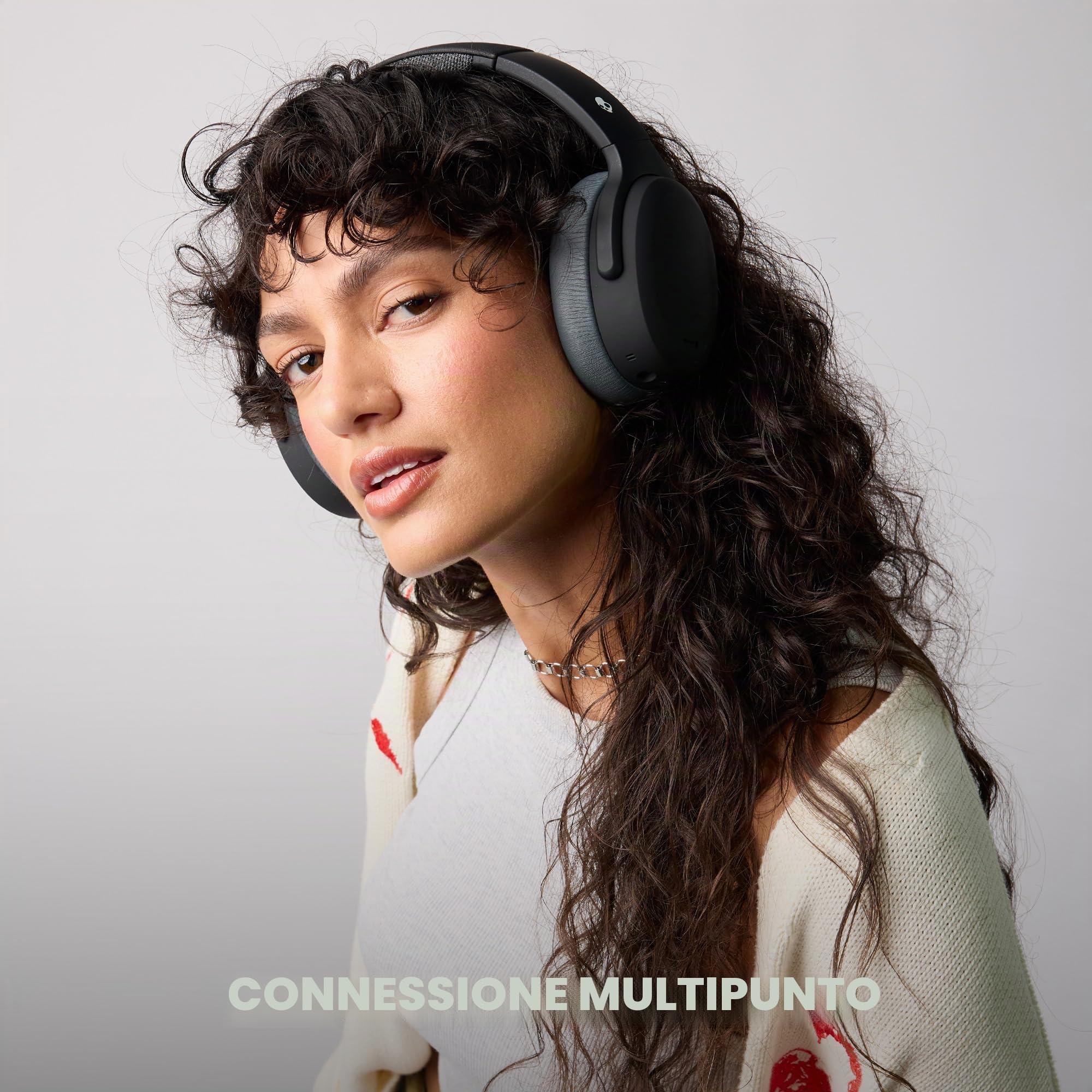 Skullcandy Crusher ANC 2 Cuffie wireless over-ear con cancellazione del rumore con bassi sensoriali, batteria da 50 ore, Skull-iQ, abilitato Alexa, microfono, funziona con dispositivi Bluetooth,