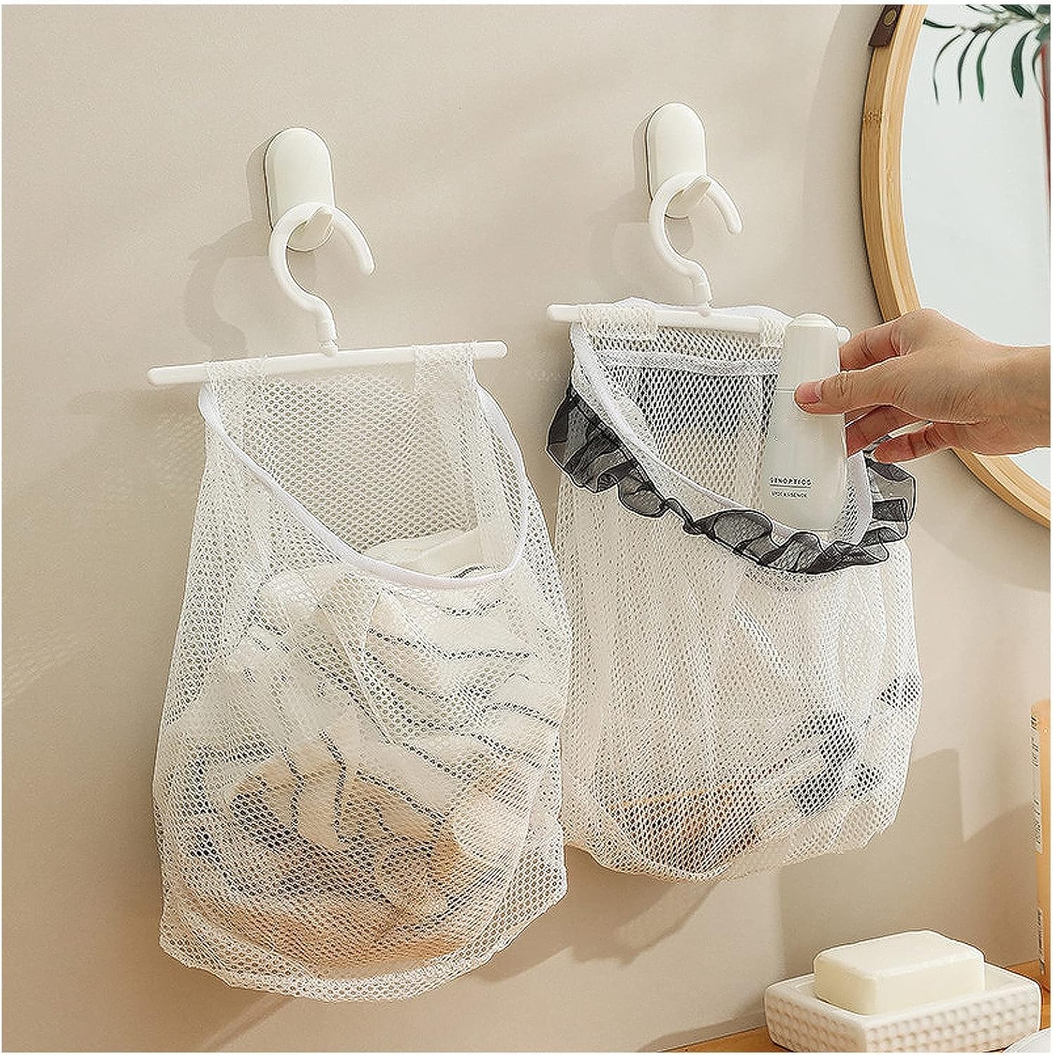 Amazon.co.jp : ランドリーバスケットランドリー 収納棚 フック付き 2