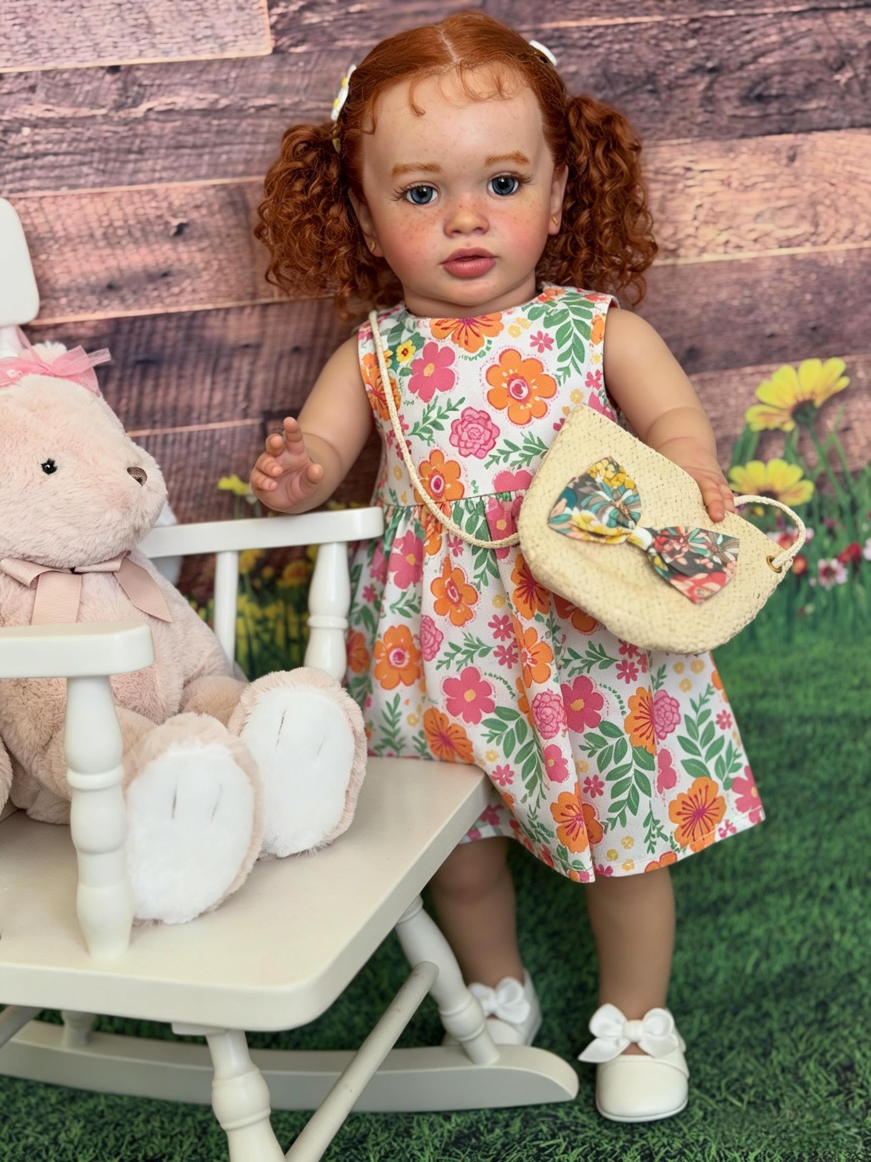 RXDOLL Duży rozmiar Reborn lalki dla malucha dziewczynki 66 cm realistyczne lalki Reborn maluch Baby Dolls miękka winylowa tkanina ciało dziewczynki noworodek lalka niemowlę zestaw zabawek prezent dla