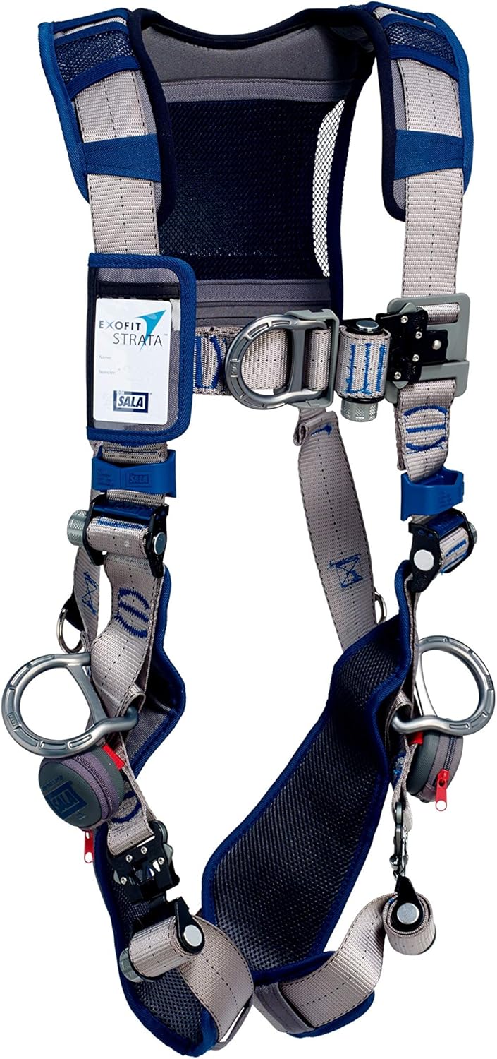 3M™ DBI-SALA® ExoFit STRATA™ Vest-Style Positioning/Climbing Harness 1112491, Grey, Blue, Medium, 1 EA
