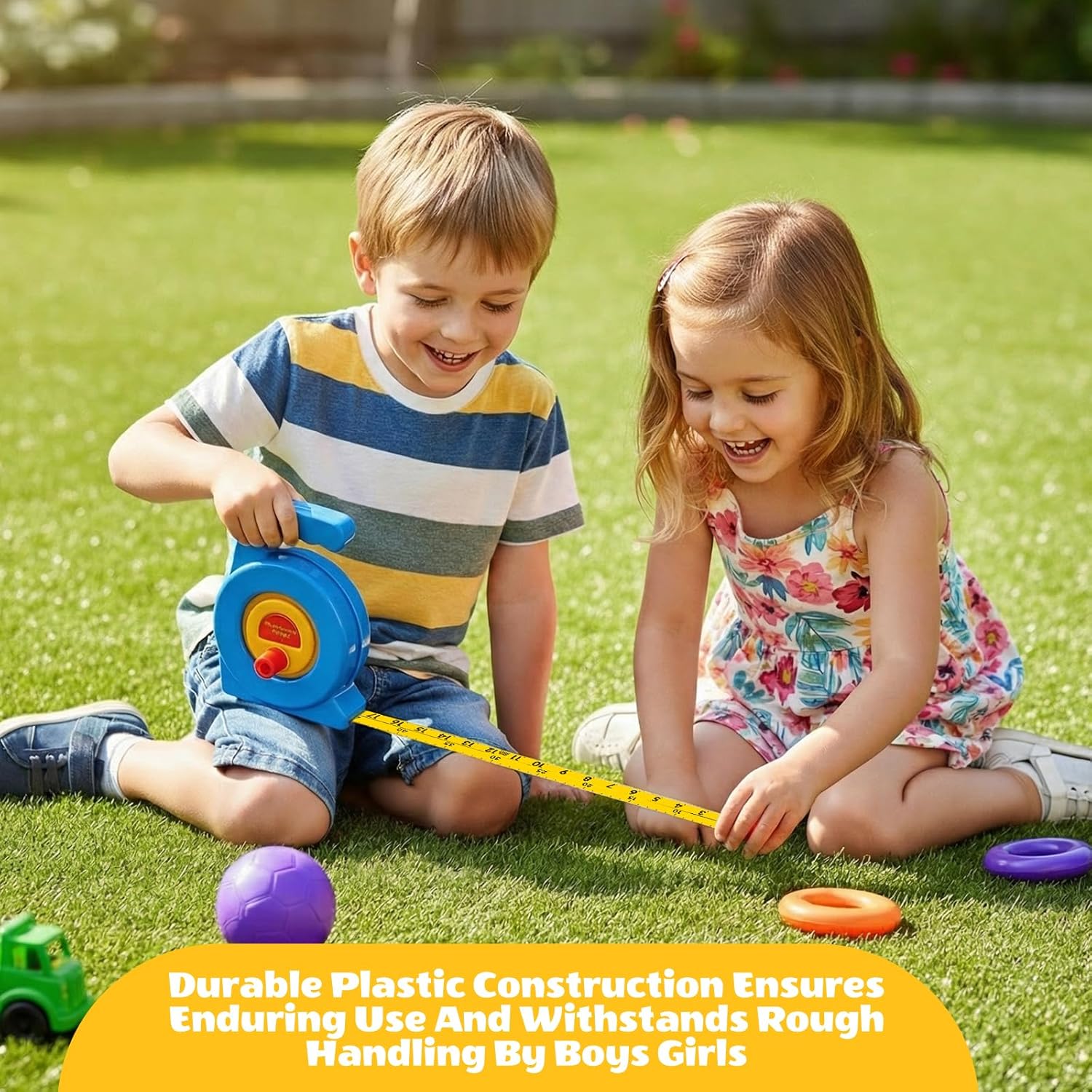 Measuring Tape Retractable Soft Tape Measure 3 Feet./1M Long Dual-Scale for Kids-Retractable Measuring Toy, Early Education Stem，Pretend Play for Toddlers, Height Measurement Counting Tool,Fine Motor