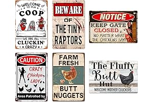 Rustic Chicken Signs for Coop Outdoor, Funny Farmhouse Decor Farm Sign for...