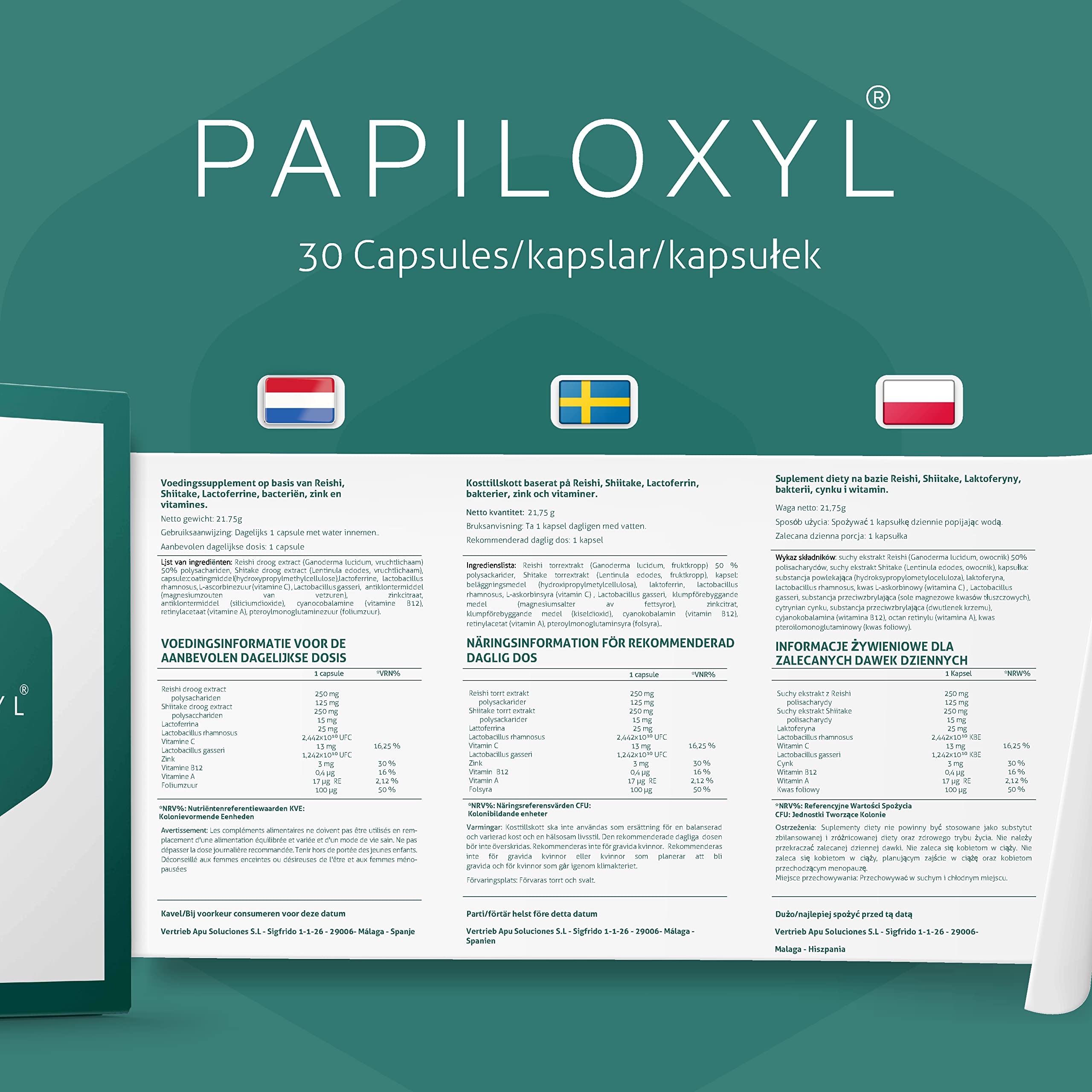 PAPILOXYL 30 capsulas Complemento Alimenticio.