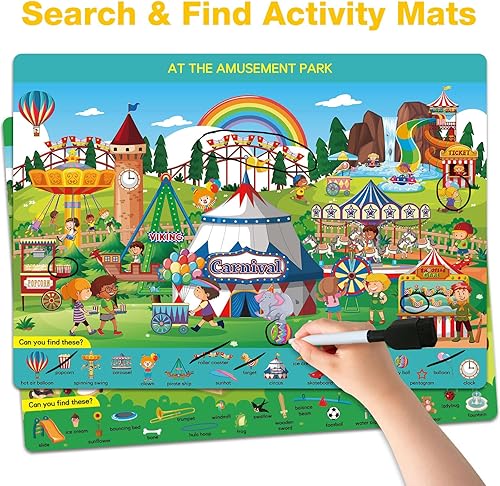 Miniatura 2 de pigipigi Juego educativo para niños  Juguete de búsqueda y búsqueda para niños pequeños de 3, 4, 5, 6, 7 años, alfombrillas reutilizables de