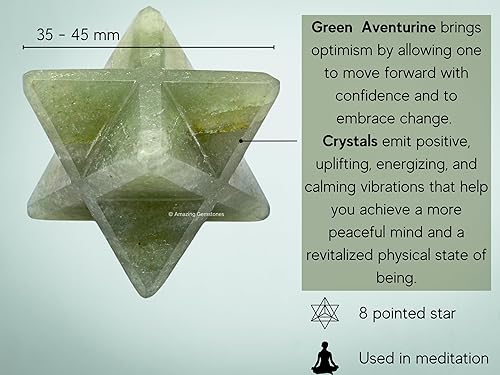 Miniatura 242 de Amazing Gemstone Larvikite Merkaba Crystal – Estrella de Merkaba metafísica de 1 pulgada para meditación – Cristal tetraedro energético y piedras