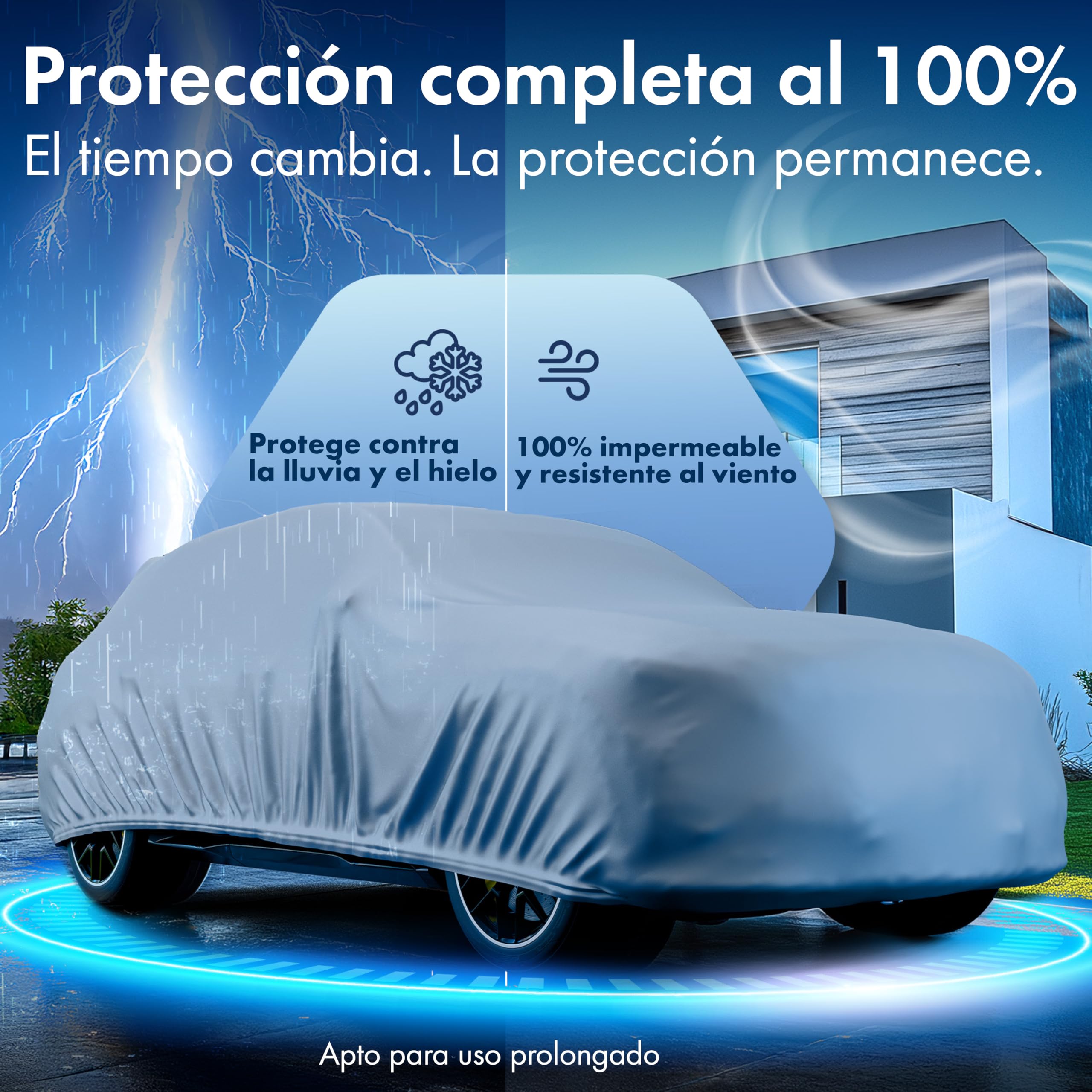 WALSER Lona para Coche All Weather, 100% Lona Impermeable para Coche, Lona Impermeable para Coche, Garaje Completo Talla 8 SUV/Van Plata