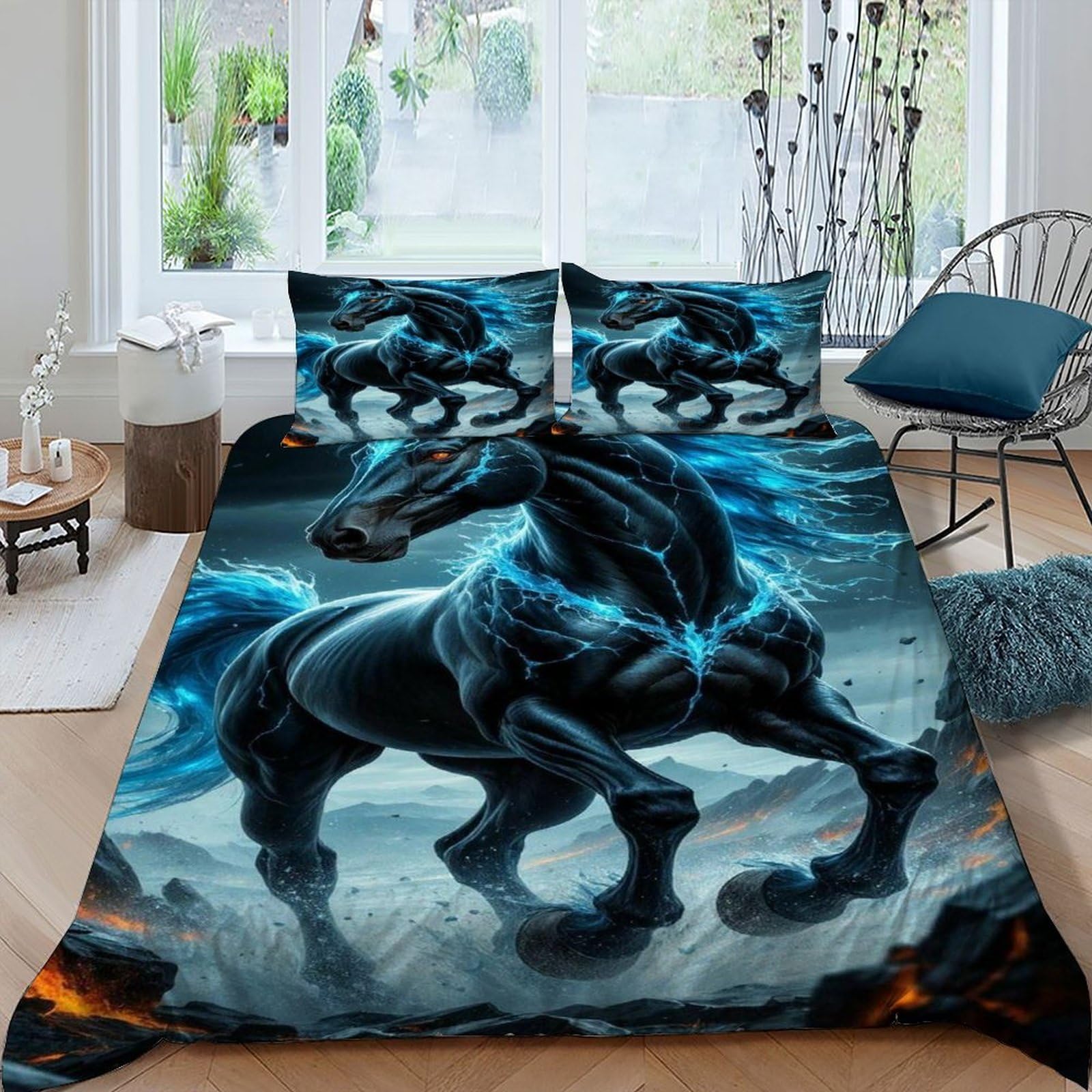 Housse de couette theme animal parure microfibre king haut de gamme