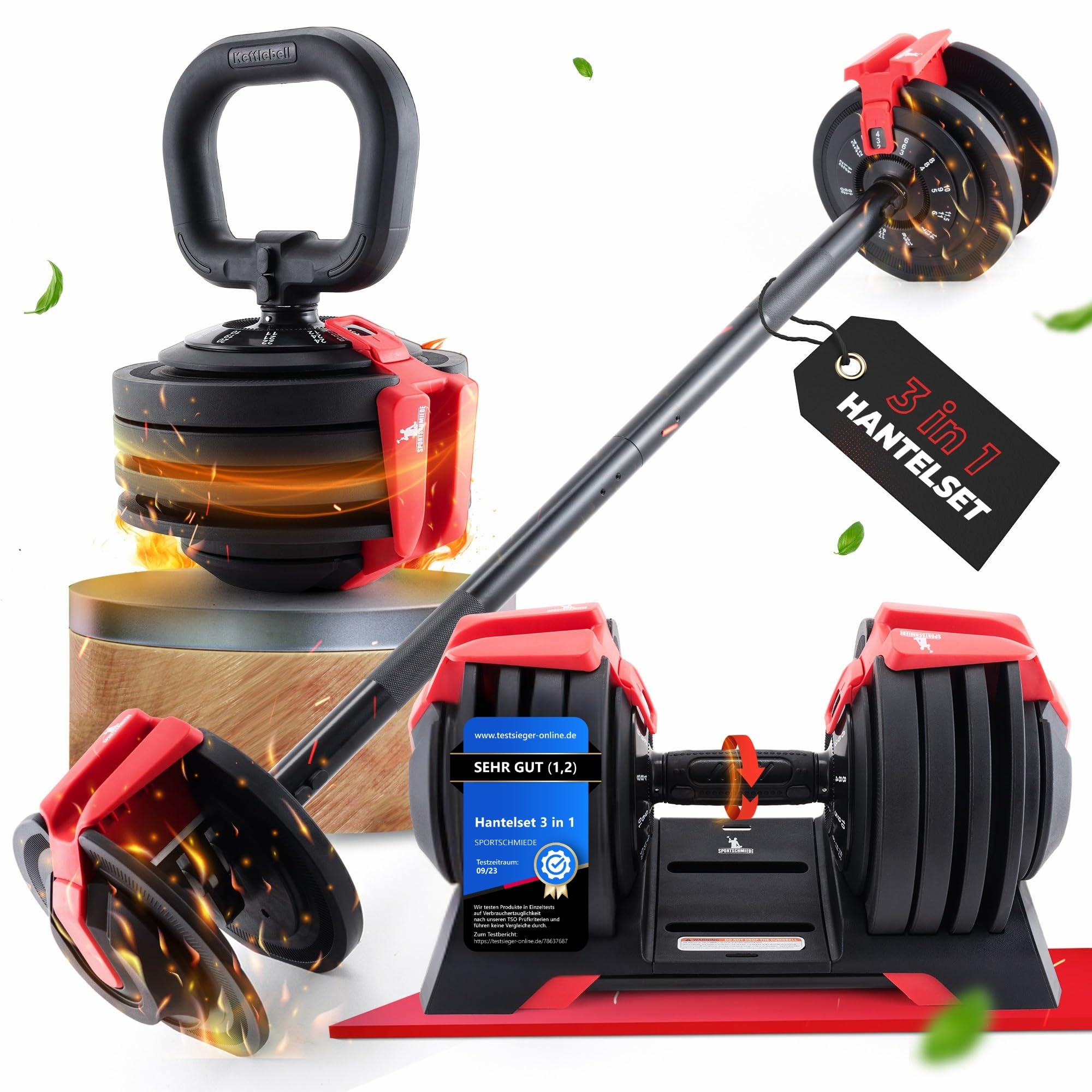 SPORTSCHMIEDE Hanteln Set 3-24kg [Verstellbar] Gewichte Hantel Kurzhanteln für Home Gym | Hantelset Kraftstation | Set für Frauen & Männer - Ideal für Krafttraining & Fitness Fitnessgeräte für Zuhause