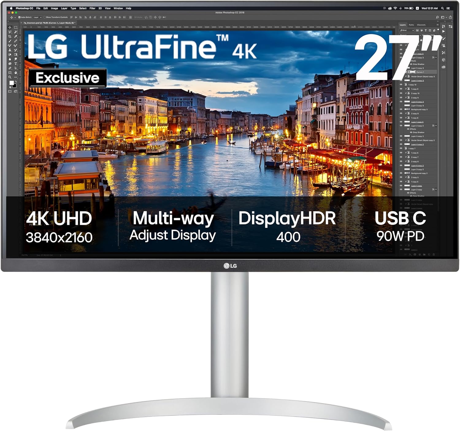 LG 27UP85ZK-W de face