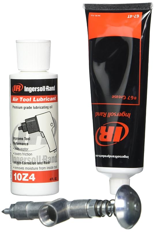 Kit de Cuidados para Ferramentas Pneumáticas Ingersoll Rand 67-LBK1 com Graxa, Óleo e Pistola de Graxa