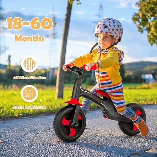 Miniatura 8 de BABY JOY Triciclo plegable 5 en 1 para niños pequeños, triciclo plegable para niños con mango de empuje de dirección ajustable, pedales extraíbles y