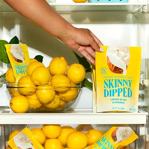 Miniatura 6 de SkinnyDipped Lemon Bliss - Almendras cubiertas de yogur, aperitivo saludable, proteína vegetal, sin gluten, 1.2 onzas (paquete de 15)