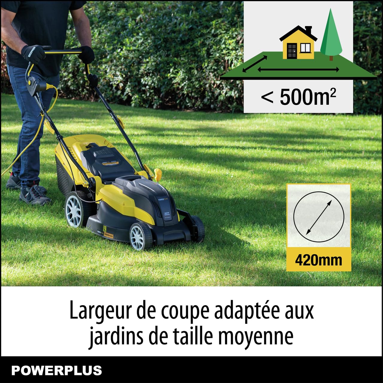 POWERPLUS Tondeuse electrique 2000W 42cm - Mulching