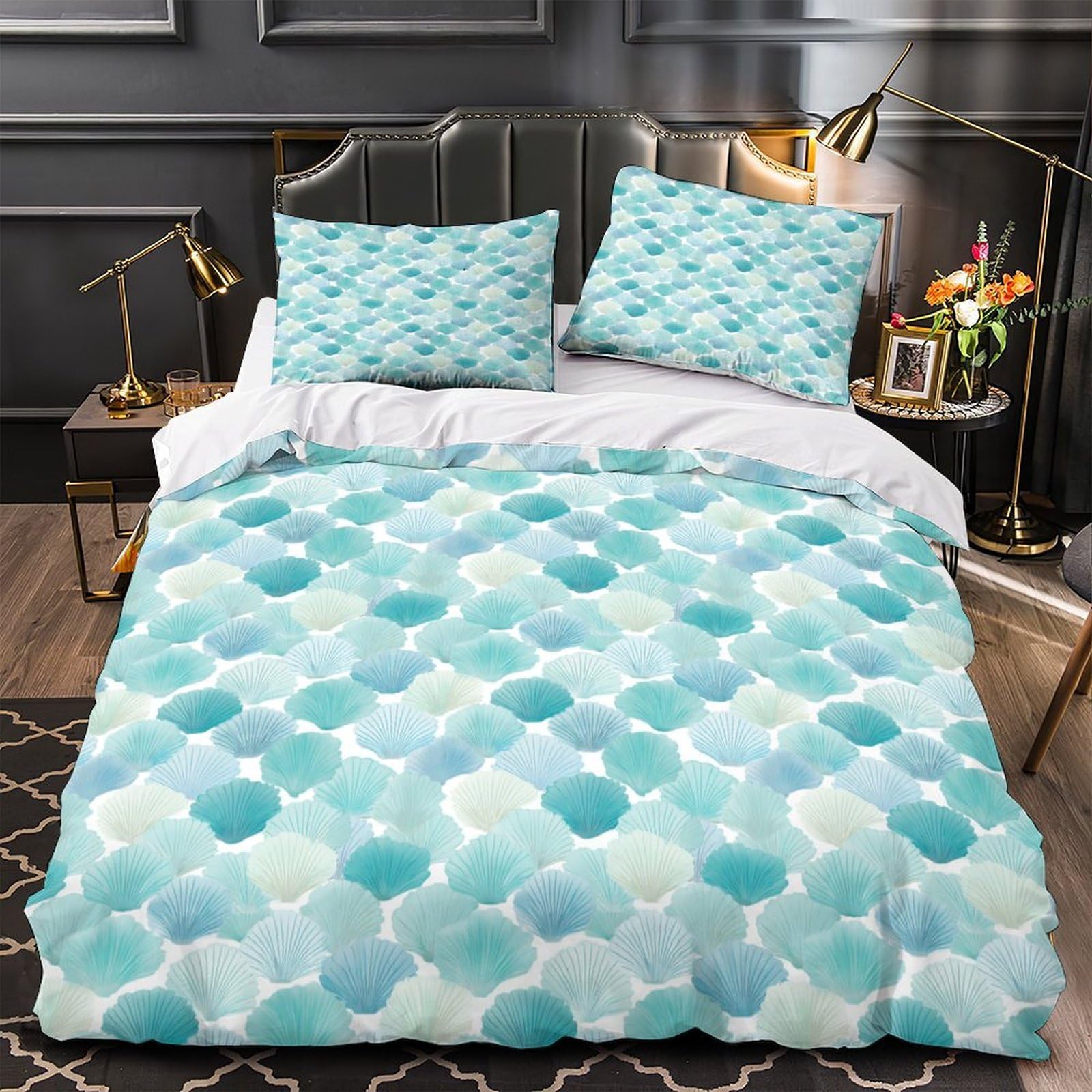 Housse de couette coquillage 135x200cm pour un air de vacances dans votre chambre