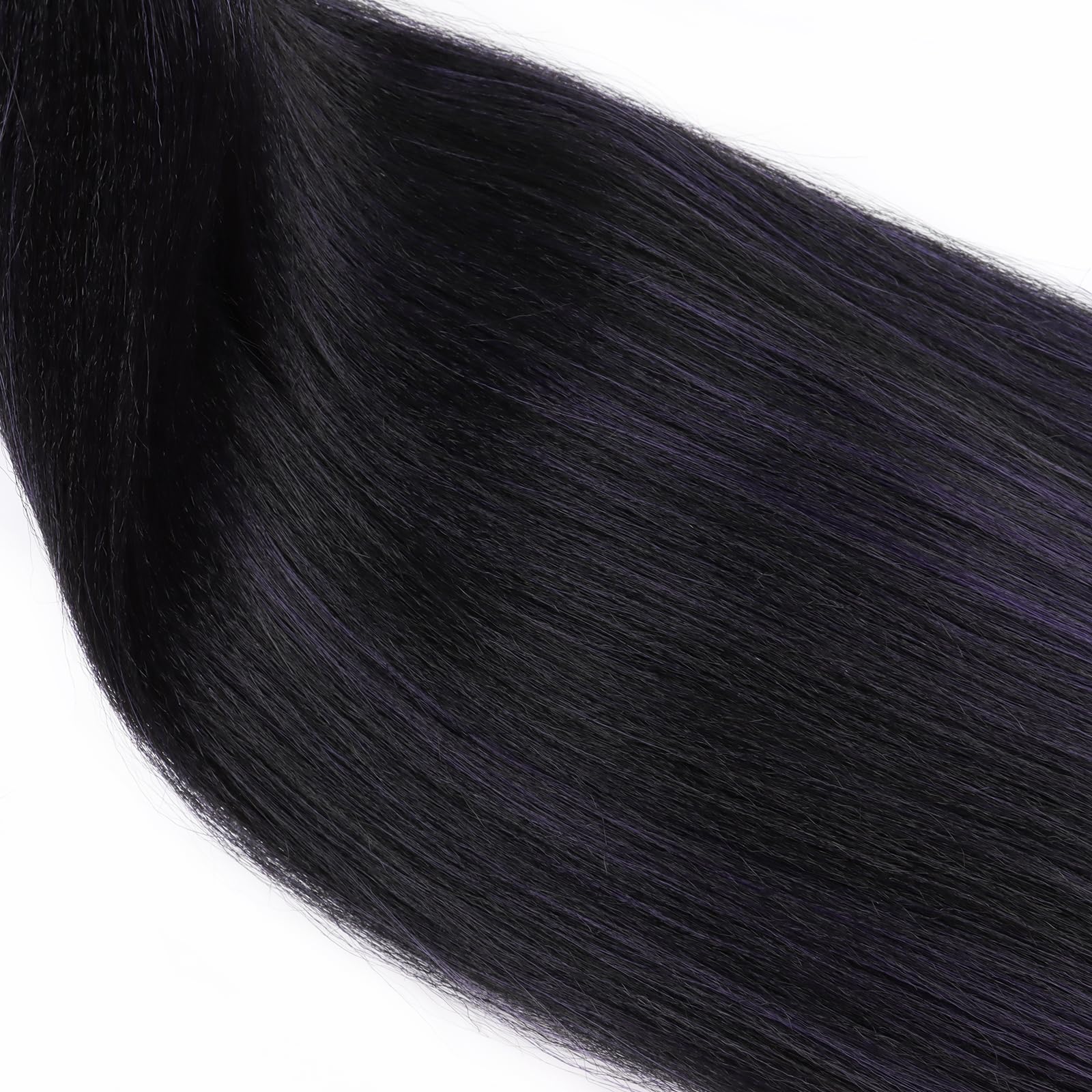 Extensiones de cabello trenzado preestirado de color negro a morado degradado, 26 pulgadas, 3 paquetes de cabello trenzado preestirado EZ trenzado, extensiones de cabello sintético para trenzas de