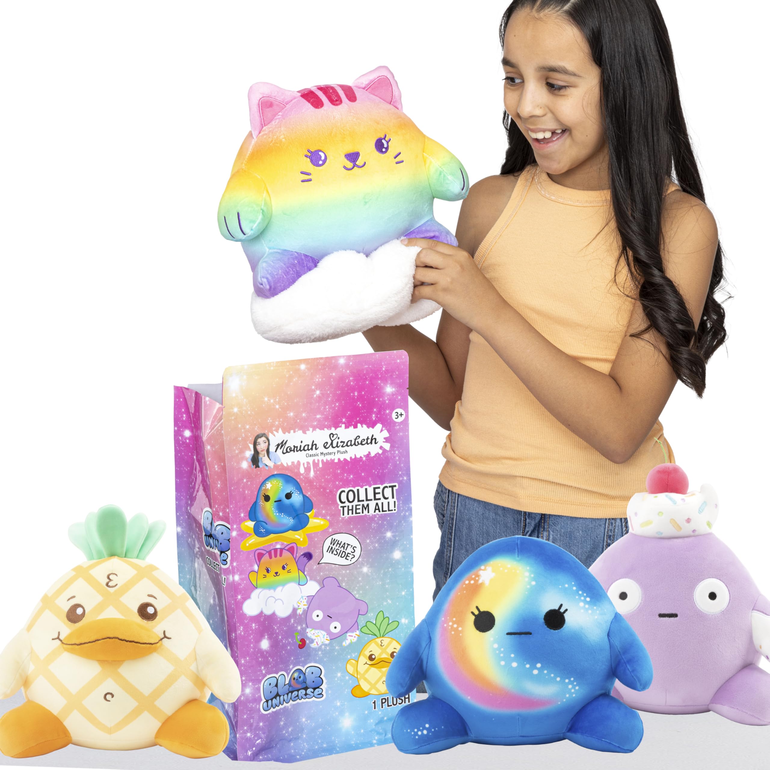 Moriah Elizabeth 11" Blob Universe Classic Mystery Plush, YouTube Craft Channel, 1 of 4 Possible, Huggable Surprise Plush, Official Merch