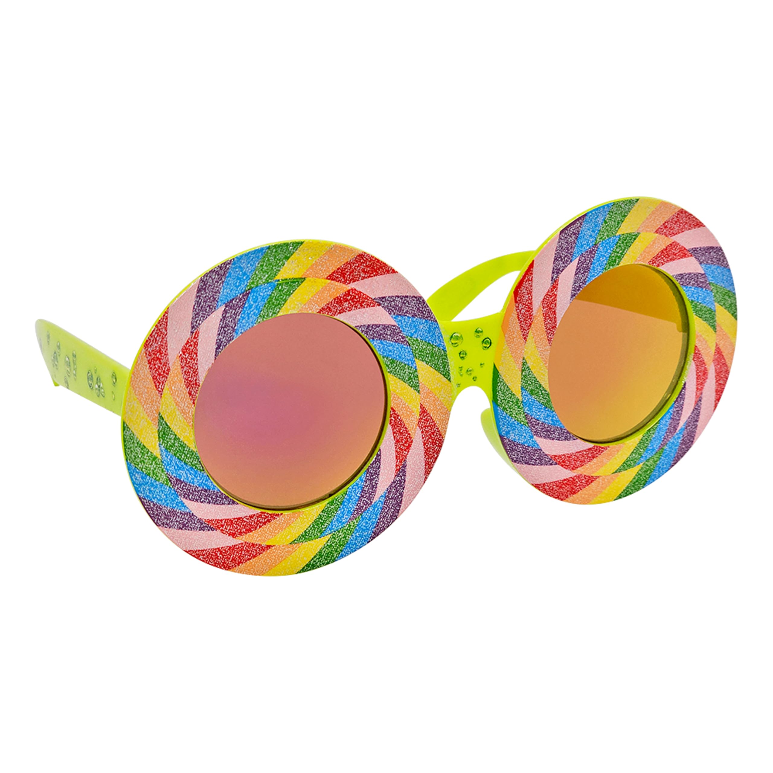 Rainbow Lollipop Sunglasses | Party Attire or Costume Accessory | UV 400 | One Size Fits Most