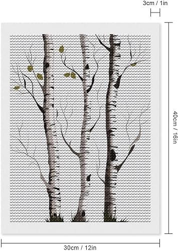 Miniatura 2 de QMNVBDS Birch Tree Diamond Painting Diamond Art Kits for Adults Round Dirll Diamond Painting Kit Diamond Painting Kits for Adults Beginners Gem Art