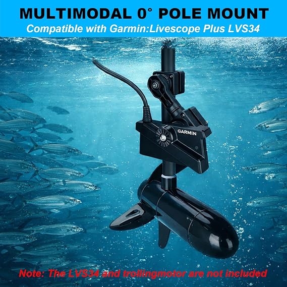 LiveScope Mount for Garmin LVS34 Transducer, 0 Degree Pole Mount