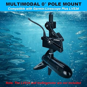 LiveScope Mount for Garmin LVS34 Transducer, 0 Degree Pole Mount