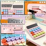 Zeno Purple Calculatrice – Calculatrice de bureau mignon avec gros boutons, 12-Digit, pour l'école, bureau & Accessoires de bureau rose
