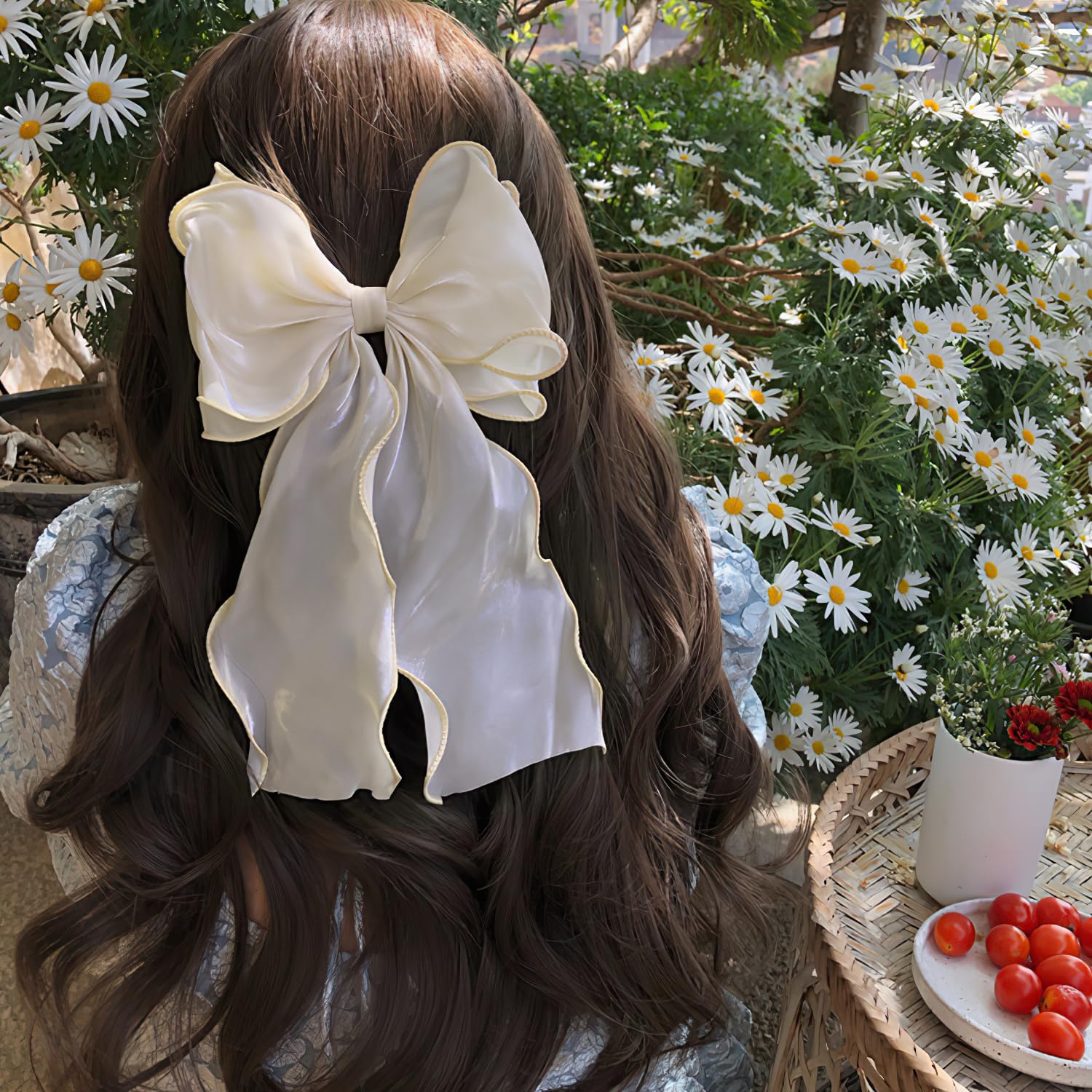 Hair Bow for Women Princess Hair Barrette Clips for Women Girls(apricot), Mermaid hairpin*1 apricot - Image 2