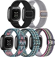 Vista 1 de Adorve Bandas elásticas de nailon compatibles con Fitbit Versa 3/Versa 4/Sense/Sense 2 para hombres y mujeres, banda deportiva elástica ajustable