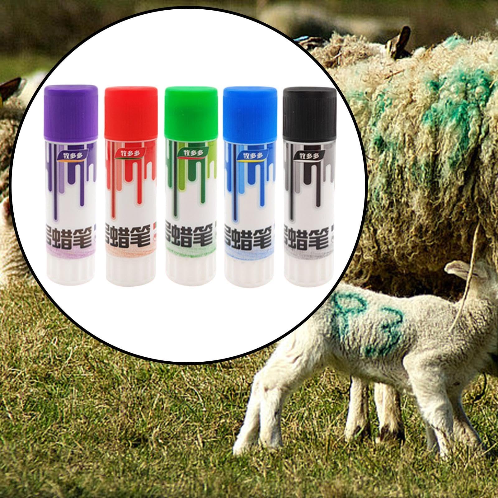 MagiDeal 5X marqueur de bétail Crayon Cochon bovins Vache Mouton marqueur Identification des Animaux Agriculture bétail marquage Accessoires avec Couvercle