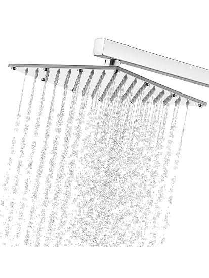 Stainless Steel shower PISTIS Steel shower head for bathroom and slim overhead shower - bathroom rain shower & adjustable Steel shower for bathroom
