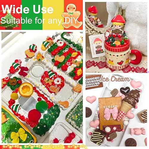 Miniatura 23 de ASTRYAS Juego de 9 piezas de pegamento de crema de simulación falsa de imitación de arcilla para teléfono, kit de funda de silicona crema con boca