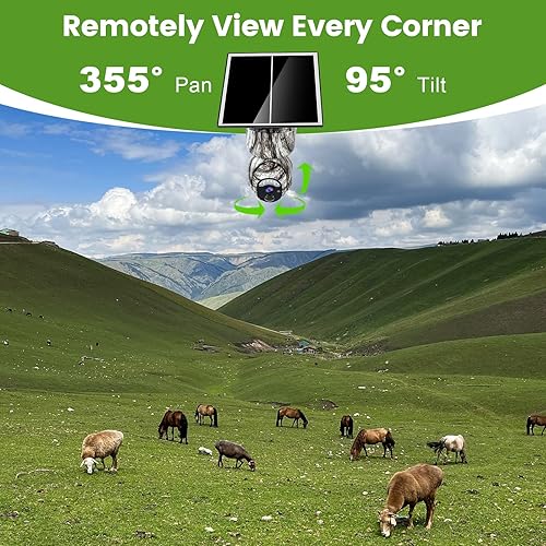 Miniatura 5 de Vyze-Link Cámara de rastreo celular 4G LTE, cámaras solares inalámbricas para exteriores con tarjeta SIM, visión nocturna colorida, activada por