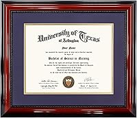 Vista 39 de GMFrames Marco para diploma de 8.5x11 con tapete o para mostrar certificados de 11x14 sin tapete, madera maciza, acabado en cerezo con intrincado