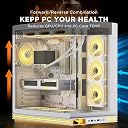 Jungle Leopard Prism4 Pro 120mm PC ARGB Computer Case Fan|Infinity Mirror RGB Light|Effect 5V 3PIN Motherboard Light Sync|4 Pin PWM 800~1600RPM Cooler Fans(White Reverse 1 Pack) gallery image