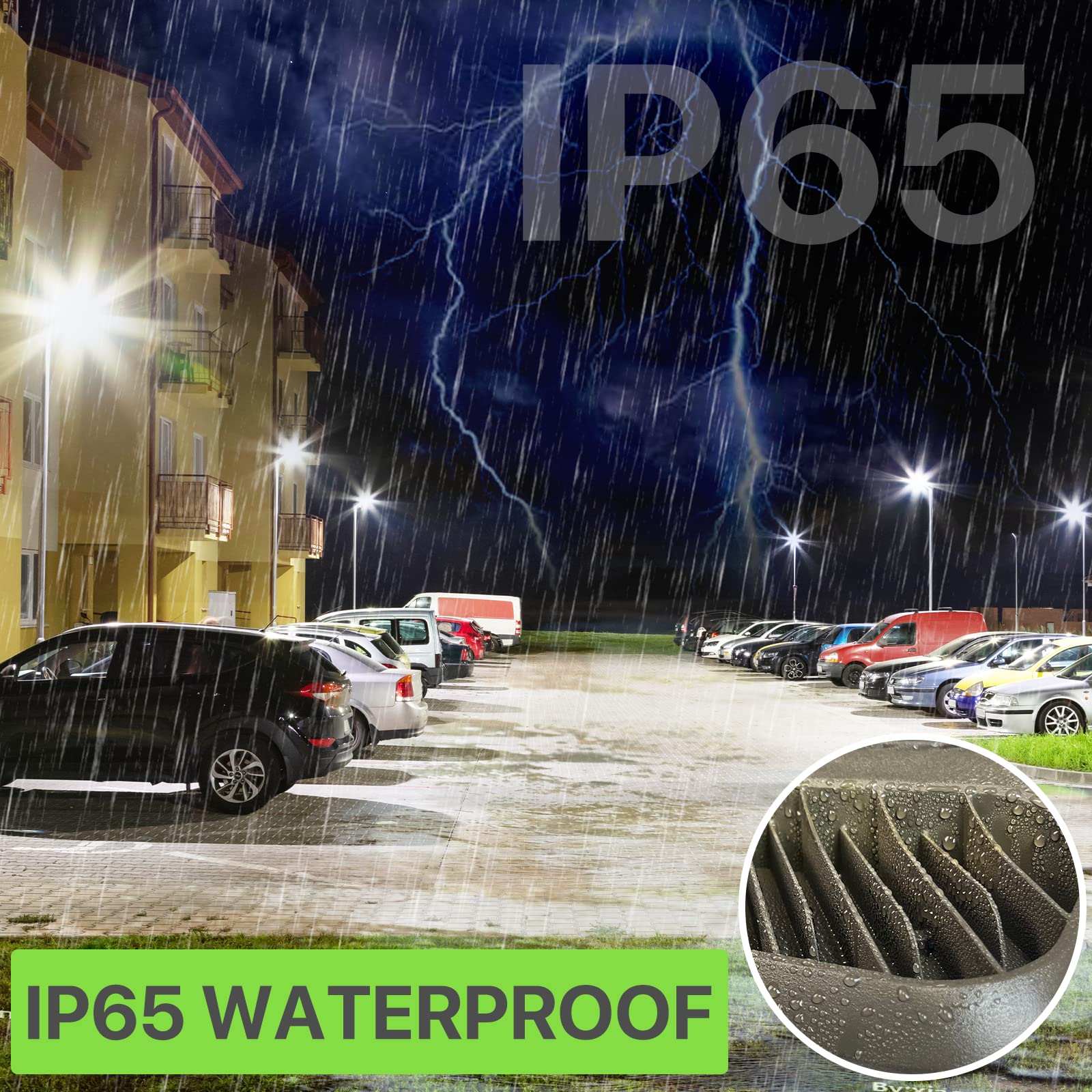 Glitgate 150W Led Parking Lot Lights 22500LM Adjustable Slip