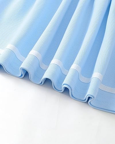 Little Toddler Girl Sporty Dress Summer Clothes Ruffle Sleeveless Kids Dresses Sport Causal Beach Sundress Girl Outfits(Blue,5-6 Years)