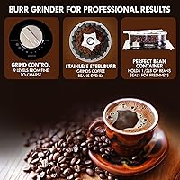 Vista 5 de Kenmore Elite Cafetera de Moler y Preparar – Molinillo integrado, máquina automática de café por goteo, cafetera programable de 12 tazas, molinillo