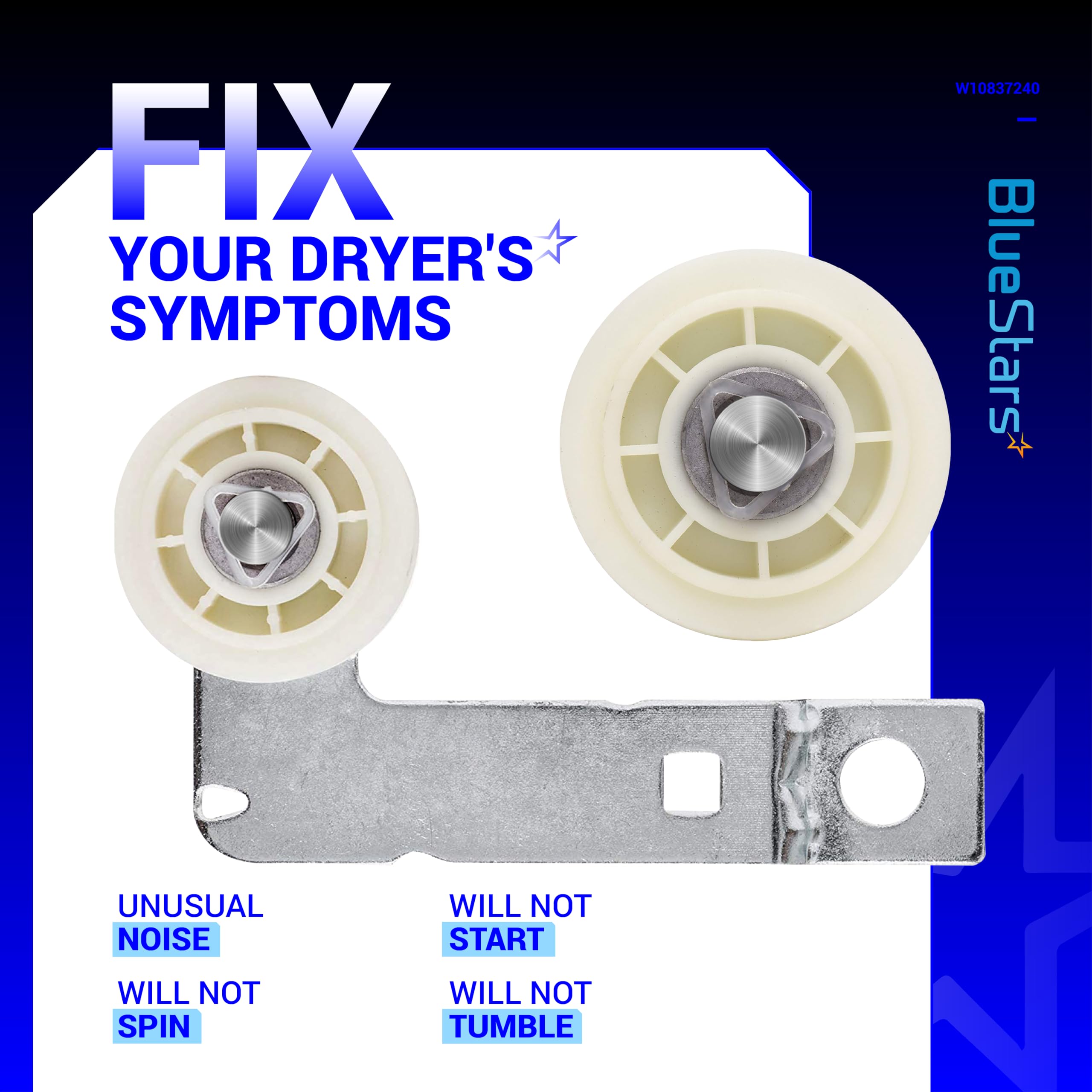 Amazon.com: BlueStars W10837240 Dryer Idler Pulley With Bracket  