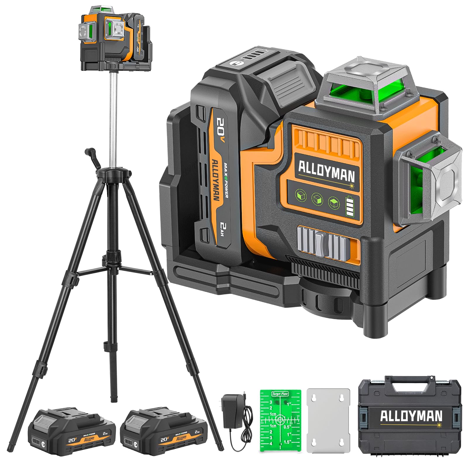 Amazon | Alloyman レーザー墨出し器 4D フルライン グリーンレーザー 