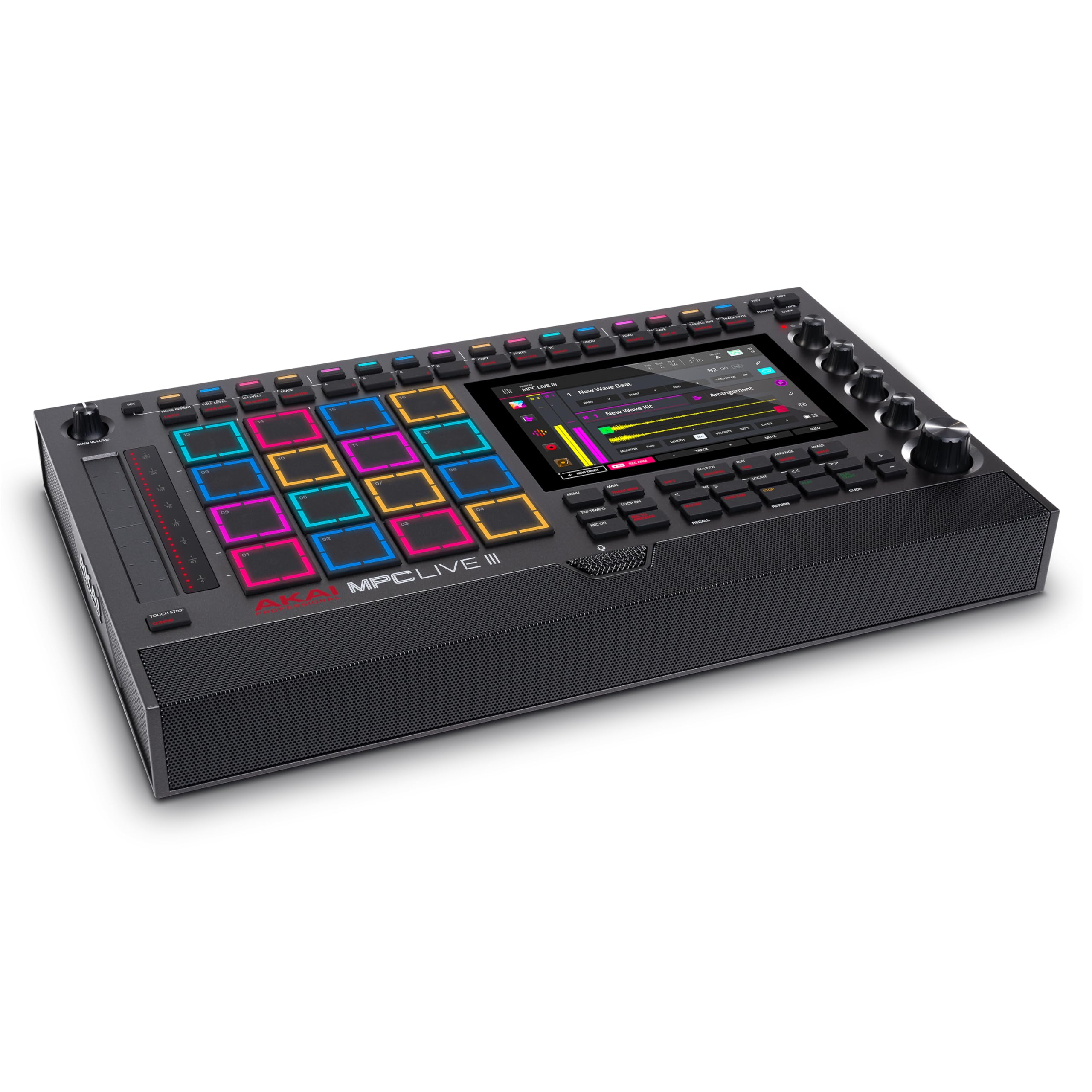 Akai Professional MPC Live III Centre de Production Musicale Portable Autonome avec Pads MPCe, Séquenceur, Écran Tactile, Micro, Enceintes Stéréo, Interface Audio, Wi-Fi, Bluetooth, Batterie