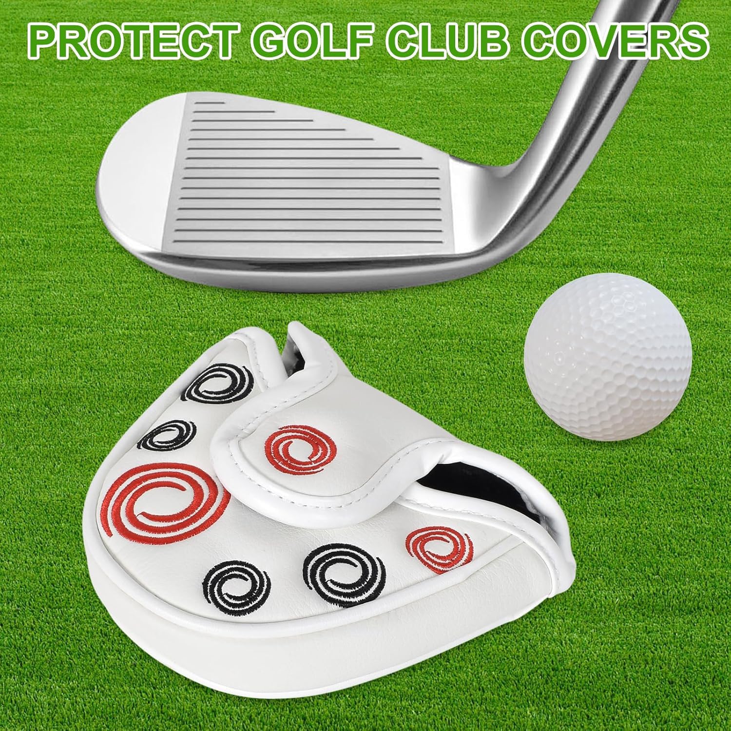 1 Pieza Golf Headcover Magnetic, Putter Head Covers, Cubiertas De Protección para Putter De Golf, Piel Sintética para Fundas De Putter, Mallet Putter Headcover