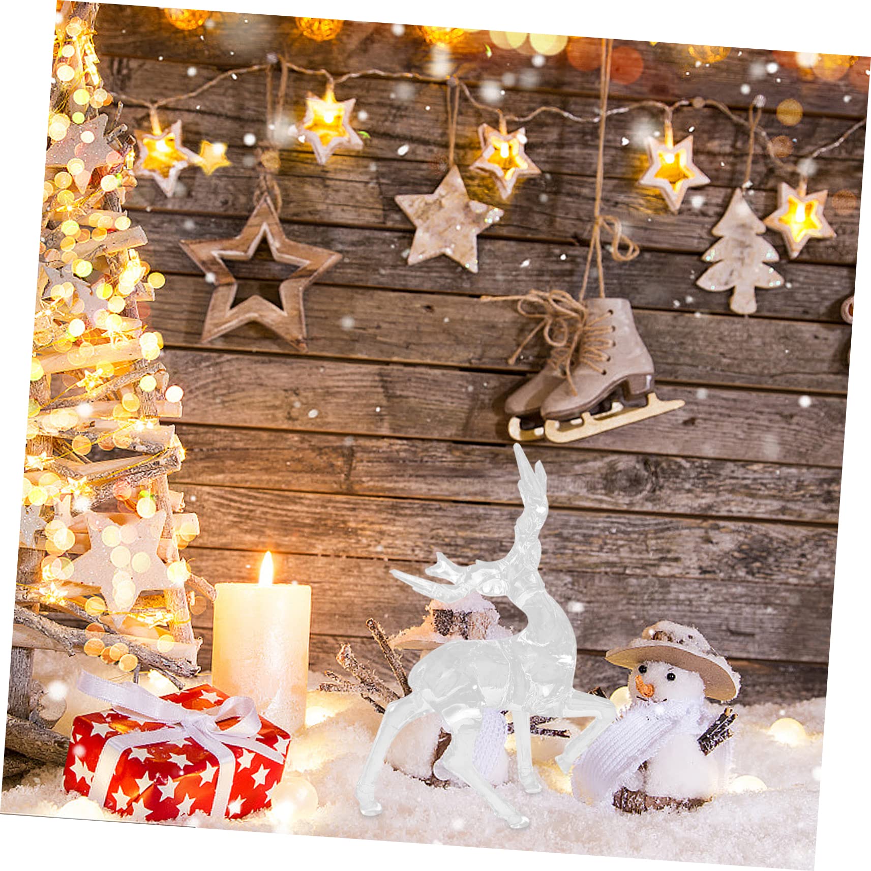 PRETYZOOM Set Di 3 Palline Di Natale in Acrilico A Forma Di Cervo Per Decorazioni Dellalbero Di Natale 4 Pezzi * 3
