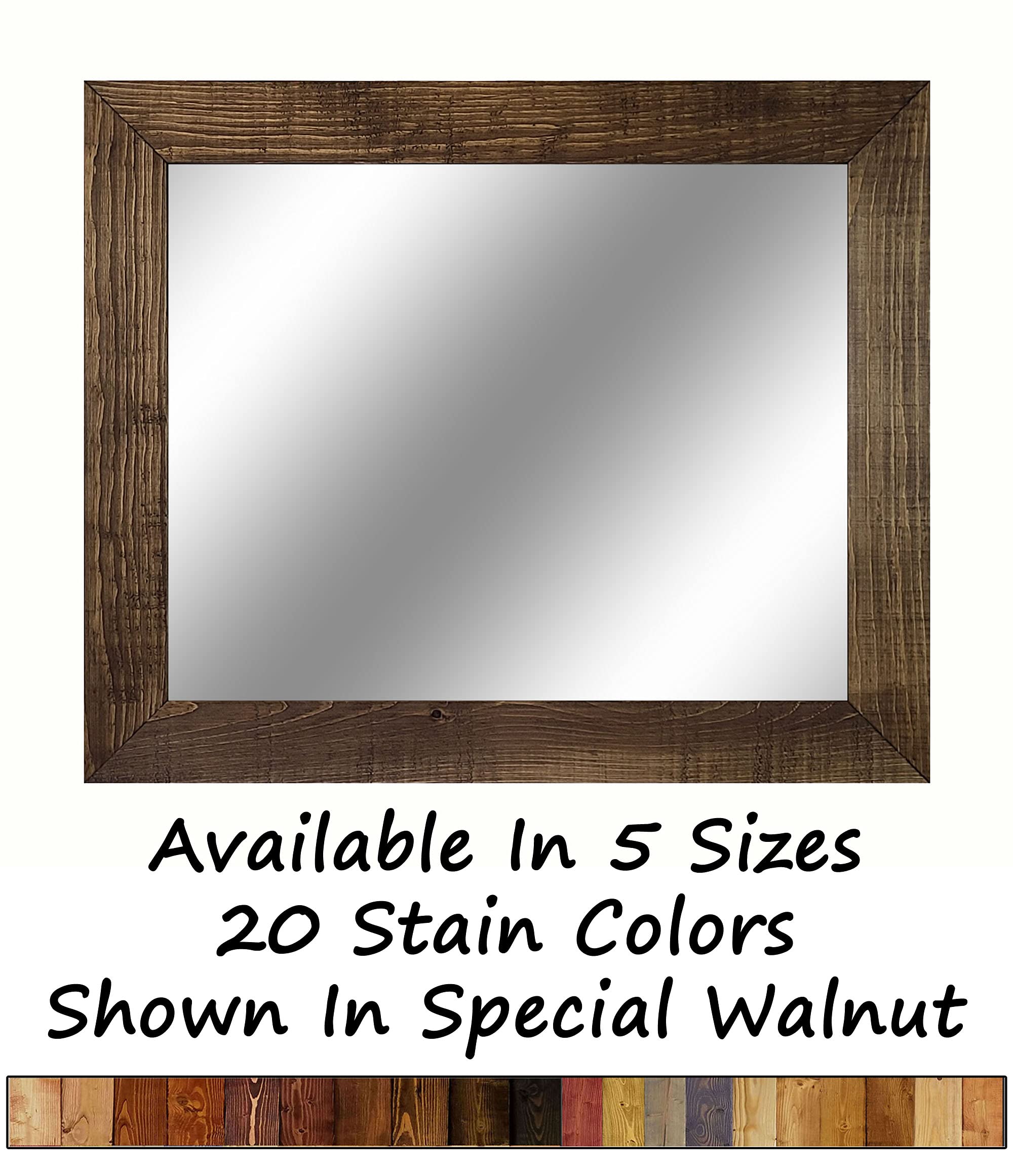 Buy Shiplap Rustic Wood Framed Mirror, 20 Stain Colors, Special Walnut