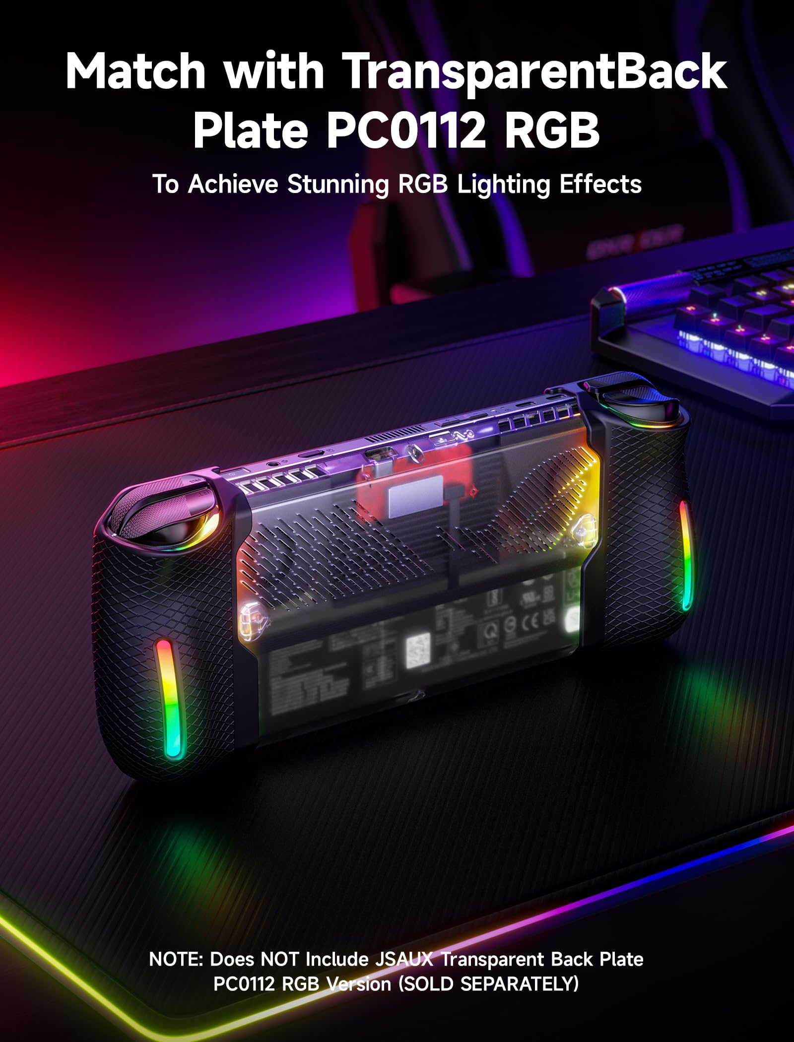 JSAUX Funda Protectora de Silicona Compatible con ROG Ally X, ROG Ally X Grip Skin, ASUS Rog Ally X Accesorios, Juego de Fundas de Silicona (una Izquierda y una Derecha)-PC0113 Negro