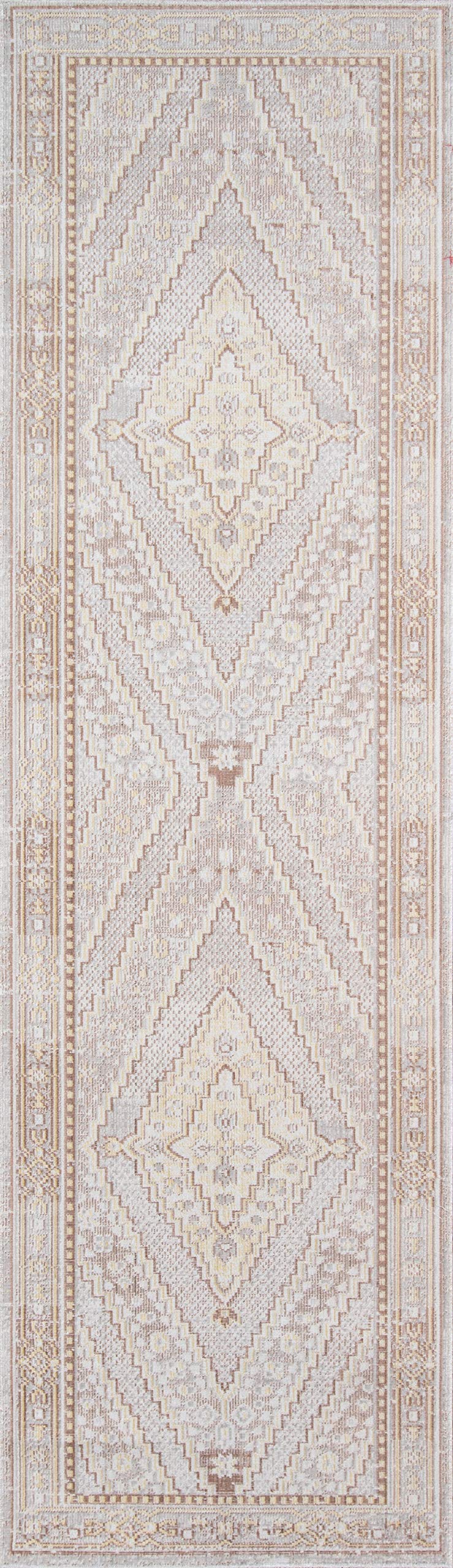 Momeni Rugs ISABEISA-7GRY2780 Isabella Traditional Geometric Flat Weave Area Rug, 2'3" x 7'0", Grey